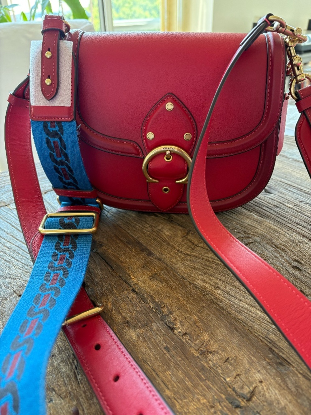 Coach Beat Saddle Bag Candy Apple Red NWT